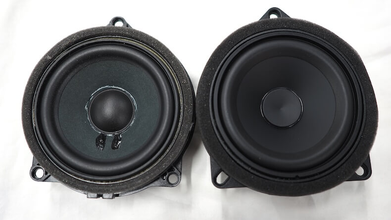 BMW5シリーズの純正スピーカーとオーディソンのスピーカー