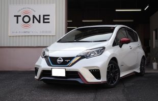 日産 ノート ドアのアウターバッフル加工